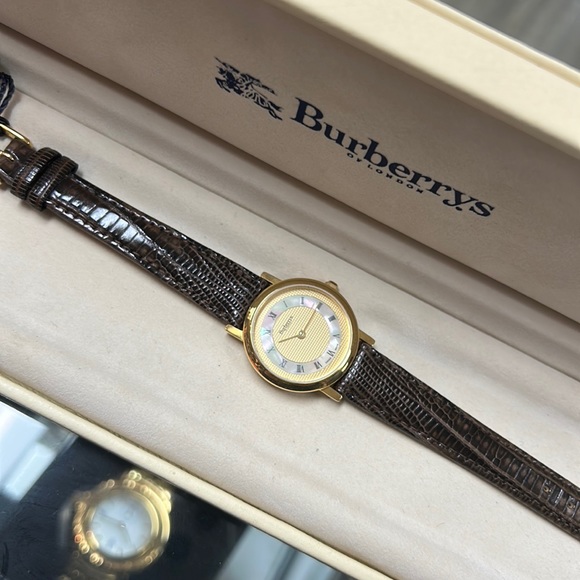 Burberry Gold and Brown Women's Watch - Picture 1 of 4